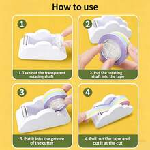 Cloud-Shaped Tape Dispenser Comes With A Rainbow Tape Roll, A Desktop Tape Dispenser. Suitable For Scrapbooks, Handicrafts And Art Projects. Suitable For Home, School And Office Use. - Multicolor - View 7