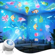 1件 LED 投影燈：夏季主題投影燈、水下世界投影燈、動態旋轉投影燈－適合冥想、臥室、家庭劇院與兒童房 - 海洋動物 - 查看 7