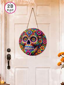 1pc Mexican Style Skull Paper Hanging Decoration, Day Of The Dead Party Decor, Day Of The Dead Door Hanging Decor, Day Of The Dead Party Background Decor, Photography Props, Day Of The Dead Decoration, Room Decor, Home Decor, Wall Hanging Decor, Indoor/Outdoor Decor, Mexican Carnival Party Decor, Halloween Decor, Cocoa Theme Party Decor, Day Of The Dead Party Supplies - Skeleton - View 4