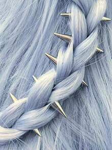 24/12/2 pièces Accessoires pour cheveux Halloween, bijoux de cheveux tressés punk à pointes, anneaux de cheveux tressés en métal cool, accessoires de bandeau, convient pour les styles de coiffure gothique, grunge, de vacances et alternatif, accessoires de plage, pinces à cheveux Halloween - Argent - Voir 6