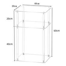 1 Set Mesa de centro de almacenamiento de 2 niveles pequeña de vidrio orgánico transparente - Blanco - Ver 6