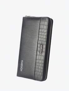 HOVI'S Men's Multi-Function Card Wallet | KAIDUCH PU Leather With Secure Zipper, Phone Size Design, Holds Essentials, Compact 19.5cm,Fathers Day Gifts - Black - View 6