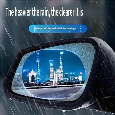 Car Rearview Mirror Rainproof Film, Anti-Fog Side Mirror Protection Film, Waterproof Transparent Window Sticker, Suitable For Rainy Day Driving