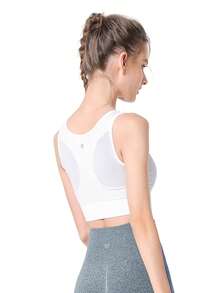 CAMEL CROWN High Impact Sports Bra For Running, Yoga, Fitness, Supportive And Shaping - White - View 6