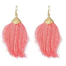 Yanxyad 1/9 pares de pendientes de ratán para mujer, esenciales de playa, pendientes colgantes con borlas estilo bohemio de paja - Multicolor - Ver 11