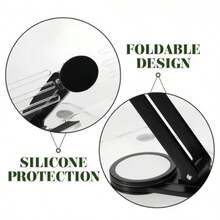 1pc Desktop Tablet Stand, Adjustable Acrylic Tablet Holder With Metal Base And 360° Rotating Desktop Stand, Suitable For Tablets And Phones, Stable Anti-Shake Home Office Viewing Stand, Desktop Storage And Organization Tool, Random Color - A - View 5