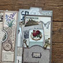 Vintage Curiosity Reverie Junk Journal Folio Kit, kreatives Folio-Heft & Mini-Ordner-Set, Vintage Junk Journal Dekorationszubehör, DIY Sammelalbum Handarbeits-Set für handgemachte Projekte mit Anleitungsvideo - YC0038 - Übersicht 7