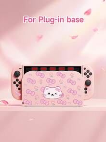 New Switch2 (2025) Game Console Accessories, 1pc Pink Kitten One-Sided Bow Daisy Print Pattern Protective Case/Cover, Compatible With Switch2/Switch NS/Switch OLED/Lite, Suitable For Switch2/Switch Game Console Accessories, Full Set, Storage Bag, Game Card Case, Switch Protective Case, Best Gift For Switch Players - Multicolor - View 28