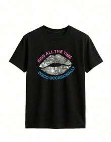 Unisex Men's Short-Sleeved Tour Shirts, Men's T-Shirts, Men's Clothing, Men's Sweatshirt, Men's Sets, Sweatshirts - 黑色 - 查看 1