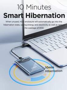 2.5 Inch External Hard Drive Enclosure USB 3.0 To SATA III Adapter Plug And Play Supports HDD/SSD Up To 6TB Portable Metal Case Universal UASP Support (Hard Drive Not Included) - 無色 - 查看 6
