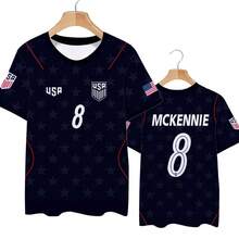 USA 2026 World Cup Home & Away Soccer Jersey, USMNT Star Player Pulisic Reyna Robinson Replica Football Shirt For Men Fans - 客場-11 - 查看 6