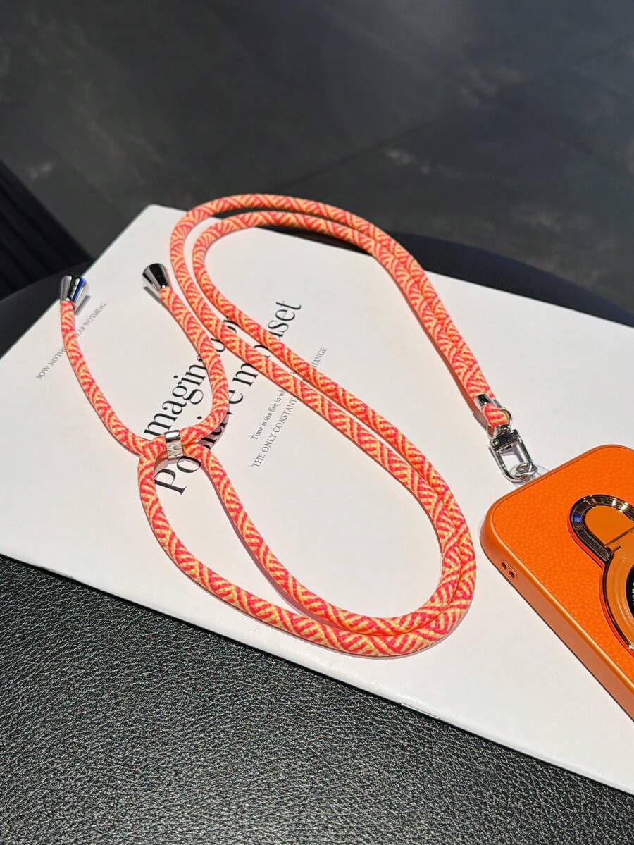 Cordón universal de unicolor para teléfono, largo ajustable tipo halter, cadena de teléfono multifuncional unisex cruzada, cordón de teléfono duradero antirrobo, cordón de teléfono multifuncional, longitud ajustable - Multicolor - Ver 1
