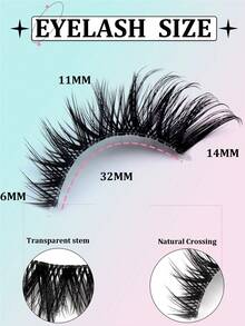 5 pares de pestañas postizas de visón sintético natural, estilo ojo de gato, pestañas postizas esponjosas y gruesas, pestañas largas naturales rizadas suaves 3D, adecuadas para fiestas y uso diario, extensiones de pestañas dramáticas reutilizables estilo ojo de zorro - Negro - Ver 2