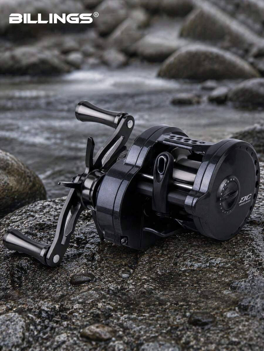 BILLINGS 餌釣捲線器 數位控制釣魚捲線器 智能煞車 6+1 雙密封 BB 圓形捲線器 7.2:1 齒輪比 最大拉力 5KG 附拉力喀噠聲 輕量金屬線杯與手柄 - 黑色 - 查看 1