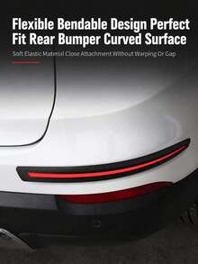 2pcs Carbon Fiber Bumper Anti-Collision Protective Strips, Red Decorative Anti-Scratch Edge Guards, Flexible Self-Adhesive Rubber Car Door Rearview Mirror Bumper Protector Strips, Universal For Sedan, SUV, Hatchback, Pickup Truck Exterior Accessories - A - View 4