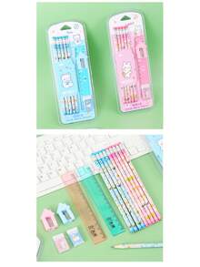 8pcs Pencil Stationery Set, Back To School Gift For Teenagers, School Supplies - A - View 7