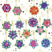 15pcs DIY Mandala Pattern Design, Bohemian Style Floral Diamond Painting Keychain, Beginner-Friendly Rhinestone Set, Backpack Charm, Key Decoration, Gift For Best Friends And Classmates, Daily Outfit Accessory - one-size - View 6