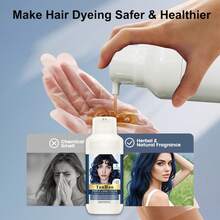 Navy Blue Hair Dye Shampoo, Contains Keratin And Ceramide, Effectively Covers Gray Hair, Gentle Formula Dyes And Nourishes, Long-Lasting Color Lock, Large Capacity 500ml - Navy Blue - View 8