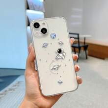 Un estuche de teléfono transparente con diseño de astronauta de dibujos animados, adecuado para iPhone.. - Multicolor - Ver 3