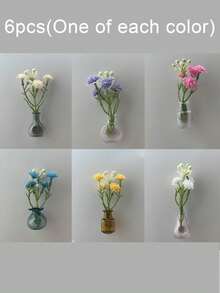 1pc/6pcs Handmade Mini Flower Vase Fridge Magnets, Decorative Flower Vase, Suitable For Kitchen, Office, Whiteboard, Storage Cabinet And Dishwasher, Kitchen And Home Decor, Party Favors, Fridge Decoration, Suitable For Birthday, Graduation Gift, Desktop Decor, Home Decor, Mother's Day Gift - A - View 19
