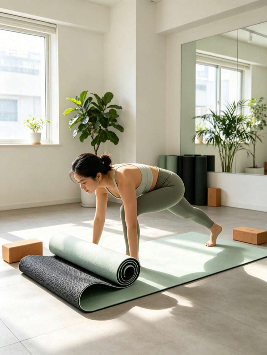 Minimalist Solid Color Long Diatomaceous Earth Equipment Mat, Non-Slip Stain-Resistant Fitness Yoga Mat, Indoor Sound-Insulating Quick-Drying Mat - Multicolor - View 1