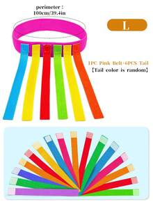Tail Catching Game Belt, Adjustable Elastic Colorful Ribbon Belt, Tail Catching Game Prop, Suitable For Home Backyard Party, Camping, Outdoor Group Team Building Activity Supplies - Multicolor - View 16