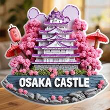 Osaka Castle Sakura Blossom Lantern Glow And Stone Wall Reflections Magnet Where Spring Whispers To The Ancient Stones Keepsake For All Metal Surfaces Throughout The Home - A - View 6