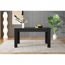Dining Table, Contemporary Dining Table, Sturdy Dining Table, Four-Legged Table, Oak Table, Rectangular Dining Table, Coffee/Leisure Table, Modern And Minimalist Dining Table - 黑色 - 查看 10