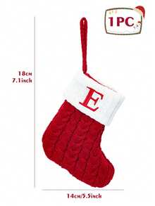 1Pc Red Knitted Christmas Hanging Stocking, Initial Letter A-Z Knitted Xmas Stocking, Ornament Stocking, Christmas Tree Decoration, Christmas Gift, Merry Christmas Party Decor, Christmas Decoration, Xmas Decor, Decor, Decor, Christmas Home Decor - Multicolor - View 30