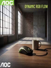 AOC GM170 Wired Optical Mouse, Featuring Smooth Scrolling Wheel, Anti-Slip Matte Finish And Splash-Proof Design, Enhancing Comfort And Control - View 4