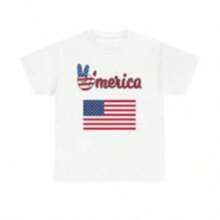 White T-Shirt For Toddlers With Patriotic 4th Of July Print, Casual, Short Sleeve, , Kindergarten Graduation, 4th Of July Girls, Children's Items, Clothing - 藕粉色 - 查看 1