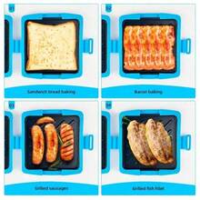 Microwave Toastie Maker Non-Stick Plates Quick Cooking And Easy Cleaning Cooking For Crispy Toast - Twill Connect Orange - View 11