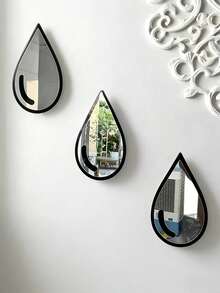1 pieza/2 piezas/3 piezas Calcomanías de espejo con forma de lágrima - Autoadhesivas, pegatinas de espejo de acrílico de doble capa. Adecuadas para oficinas, baños y cocinas; fáciles de aplicar y quitar. Un regalo ideal para la inauguración de la casa, con un diseño artístico y una decoración elegante. - Multicolor - Ver 3