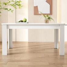Dining Table, Contemporary Dining Table, Sturdy Dining Table, Four-Legged Table, Oak Table, Rectangular Dining Table, Coffee/Leisure Table, Modern And Minimalist Dining Table - 白色 - 查看 3