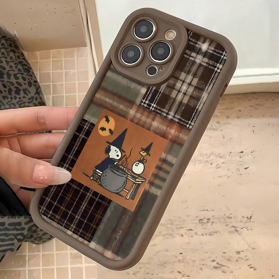 Funda para móvil con diseño de panda y bruja, compatible con Samsung, Apple, VIVO, OPPO, , Transsion, , y Honor. Fabricada en TPU, ofrece protección contra golpes y caídas. Un regalo ideal para amigos y familiares. - Café integral - Ver 1