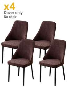 1/2/4pcs Jacquard Armchair Chair Covers Elastic Curved Back Chair Cover Seat Slipcovers Removable For Dining Room Party Home - Multicolor - View 30