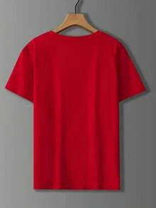 exteriores, hogar, con elegante estampado 2D, elástica y cómoda, ideal para deportes, viajes y uso diario casual - Corte regular, cuello redondo, tejido de punto, camiseta versátil para toda - Negro - Ver 11