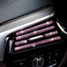 1 pieza Tira decorativa de 20 cm/Tira decorativa de rejilla de aire de coche con diamantes de imitación/Tira de clip en forma de U con diamantes de imitación para la rejilla de aire acondicionado del interior del coche - Tira decorativa incrustada de diamantes - Ver 3