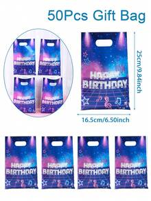 50 piezas Bolsas de regalo con tema musical azul y púrpura, bolsas de tela con patrón de notas musicales, bolsas de empaque de regalo para festival de música, decoración de mesa para fiesta de cumpleaños musical, bolsas de decoración para encuentro con ídolos, suministros para fiesta con tema K-Pop, bolsas de almacenamiento de regalos para baby shower, decoración para despedida de soltera, bolsas de compras para tienda, bolsas para galletas horneadas, suministros de cocina, decoración del hogar, decoración de habitación, regalos de cumpleaños, recuerdos de fiesta - Cumpleaños fluorescente morado - Ver 14