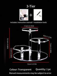 1 Classic Acrylic Display Stand, 3/4/7 Mini Figure Display Cabinet, Octagonal Circular Product Stand, Suitable For Action Figures, Cosmetics, Perfumes, Statues, Jewelry, Collectibles - Independent, Mini Doll Display, Product Display - Multicolor - View 10