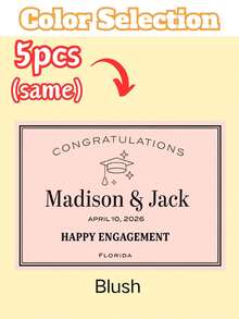 1/3/5pcs, Custom Wine Bottle Label Stickers, Personalized Text & Icon Design, Waterproof Self-Adhesive,For Engagement/Wedding/Birthday/Graduation/New Year Party Decor, Minimalist Elegant Style, Perfect For Champagne, Party Favors & Gift Decoration - Multicolor - View 19