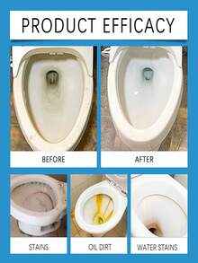 Toilet Foam Cleaner, Bathroom Cleaner, Foam Toilet Cleaning Powder, Removes Limescale And Loose Stains, Eliminates Odors, Foam Toilet Cleaner Can Remove Limescale And Help Loosen Stains, While Keeping Your Toilet Fresh, Removes Limescale And Helps Loosen Stains, While Keeping Your Toilet Fresh, Observe The Foam Working - Millions Of Bubbles Change Color While Cleaning, Let The Foam Sit For 5 Minutes, Results May Vary Depending On Toilet Design, For Stubborn Stains, Use A Brush - Shape - View 7