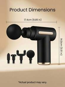 FIYIBAN Portable Rechargeable Massage Gun With 4 Replaceable Massage Heads, Deep Tissue Relaxation, USB Charging, Lithium Battery, Sports & Outdoor Electronic Accessory - Multicolor - View 8