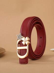 Women's Versatile Decorative Business Letter Design Belt, High-End Fashion Accessory Waist Belt For Pants - Multicolor - View 5