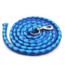Cuerda de guía de caballo de nylon tejida a mano, resistente al desgaste y anti-tirones, cuerda de guía ecuestre, cuerda de entrenamiento de amarre de caballo de rancho para exteriores, cuerda de entrenamiento resistente y suave, adecuada para uso de entrenamiento de equitación ecuestre - Multicolor - Ver 10