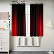 2pcs Modern Black And Red Color Block Curtains - Stylish Grommet Top Design, Sheer Curtains, Machine Washable Polyester, Suitable For Living Room, Bedroom, Kitchen, Curtain, Sheer - Multicolor - View 14