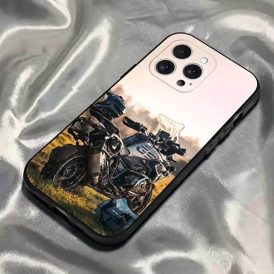Cool GS 1200adv Motorcycle Phone Case Compatible With 16, 15, 14, 13, 12, 11, Pro, Max, Plus, X, XS, SE4, E, Mini, Soft Black Case, Cover Compatible With 17 Pro Max Case, 17 Pro Case, 17 Case, 16 Case, 16 Pro Max Case, 15 Case - Z5 - View 1
