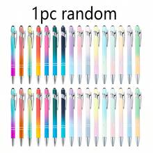 1/5/10pcs 2-In-1 Retractable Ballpoint Pens With Stylus Tips, Metal Stylus, 1.0mm Black Ink, Suitable For Office And School Supplies, Back To School - Multicolor - View 12
