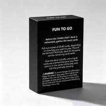 Think Fast - 100張卡牌遊戲，適合2-10位成人與家庭，快速反應挑戰與爆笑反轉，適合遊戲之夜、泳池派對、露營、晚餐等場合，家庭遊戲之夜與聚會的完美選擇 - 黑色 - 查看 4