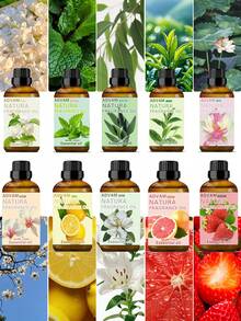 Aromatherapy Essential Oil Suitable For Diffuser Humidifier Car Aromatherapy Home Aromatherapy Oil Refill Autumn Winter Candle Making - Fresh Mint, Jasmine, Eucalyptus, Pure Essential Oil - Suitable For Diffuser Humidifier DIY Candle And Soap Making - 第二代香氛 - 查看 3